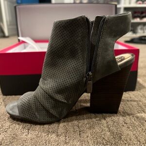 Vince Camuto suede heeled open toed boot